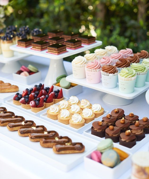 Corporate dessert table with branded sweets
